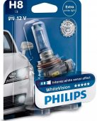 Галогенная лампа H8 PHILIPS White Vision 4300K 1шт блистер